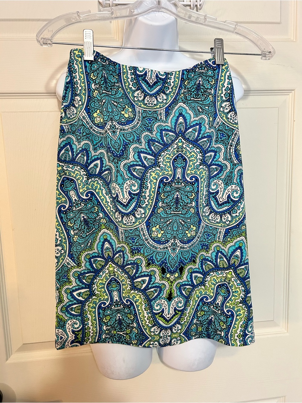 Melissa Paige Teal and Blue Paisley Skirt